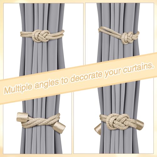 Queekay 2 Pcs Magnetic Curtain Tiebacks, 2 Style Holders, Platinum - color: Platinum