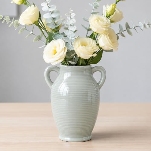 Sunddo Gray Ceramic Vase, 8 Inch - color: Grey - 8, size: 8 Inch