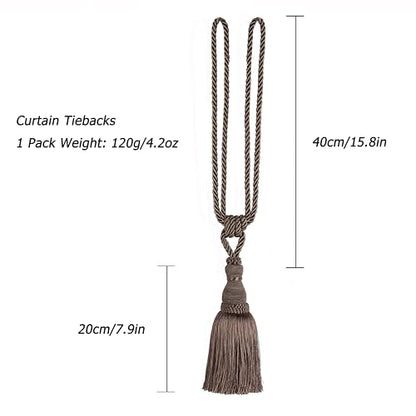 BEL AVENIR 2 Pack Curtain Tiebacks Tassel Drapery Tie-Backs Rope Holdbacks - color: Flaxen, size: 2 Pack