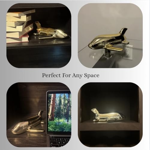 Iris Ceramic Plane Sculpture Gold, Modern Aesthetic for Office Display Home Decor, Living Room, Bedroom Bookshelf, Coffee Table Decor, Bathroom Shelves, New House Essentials, Figurines