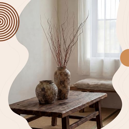 Thiccywoov 12 Pcs Real Dried Willow Branches 38 Inches Natural Curly - color: Natural, size: 38 Inches