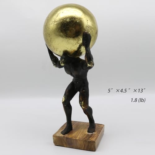 Lukitas Atlas Statue and Sculpture, Struggler Figurine Decor, Resin 13'' - color: Lift Ball