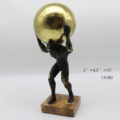 Lukitas Atlas Statue and Sculpture, Struggler Figurine Decor, Resin 13'' - color: Lift Ball