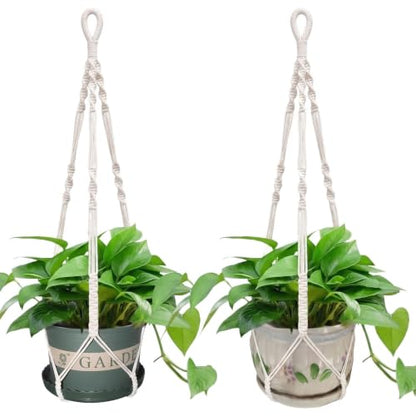 2 Pack Macrame Plant Hanger Large, 37.8 Inch Plant Hanger Indoor Outdoor - size: 38inch
