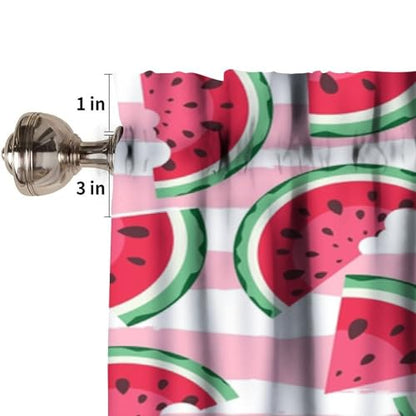 Watermelon Valance Curtains, Pink Summer Fruit Seasonal Rustic Farmhouse Window Curtain Valances for Kitchen Dinning Room Living Room Bedroom 1 Panel, 54x18 Inch - color: Fruit-16, size: 53"W x 18"L (Pack of 1)