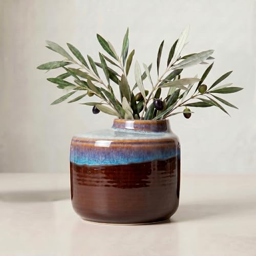 Brown Ceramic Vase, 5 Inch - color: Dark Brown, size: 5 Inch