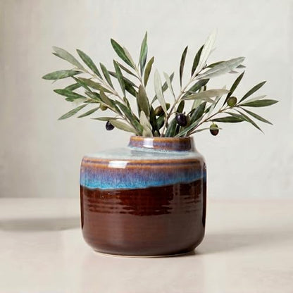 Brown Ceramic Vase, 5 Inch - color: Dark Brown, size: 5 Inch