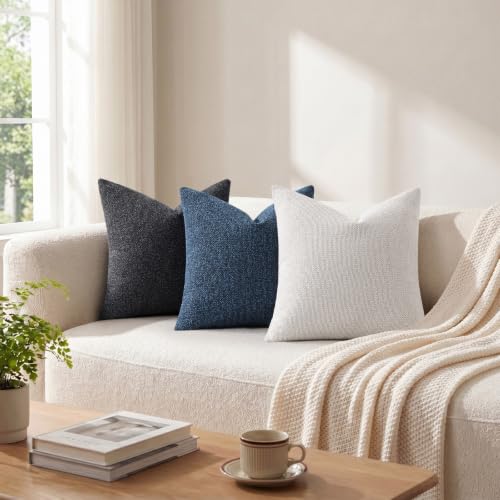 decorUhome Textured Woven Throw Pillow Covers 24x24 Set of 2 Dark Grey - color: Dark Grey, size: 24" x 24" (Pack of 2)