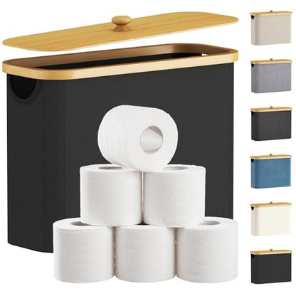 Lifewit Toilet Paper Storage Holder, Large Stand Basket, 23L, Black - color: Black, size: 23L