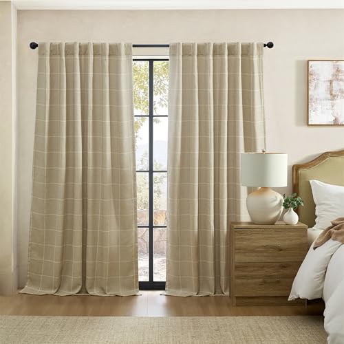 Threadmade Sawyer Window Panel, Sand - 52" W x 84" L - color: Sand, size: 52"W x 84"L (Pack of 1)