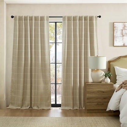 Threadmade Sawyer Window Panel, Sand - 52" W x 84" L - color: Sand, size: 52"W x 84"L (Pack of 1)