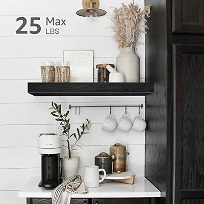 QEEIG Bathroom Floating Shelves for Wall (Black, Set of 2, 15.7") - color: B. Black, size: 15.7"