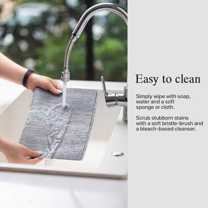 Placemats Set of 4 - Easy Clean Woven Vinyl Placemat for Dining Table, Indoor/Outdoor Place Mats, Washable PVC Table Mats（Gray） - color: F-gray