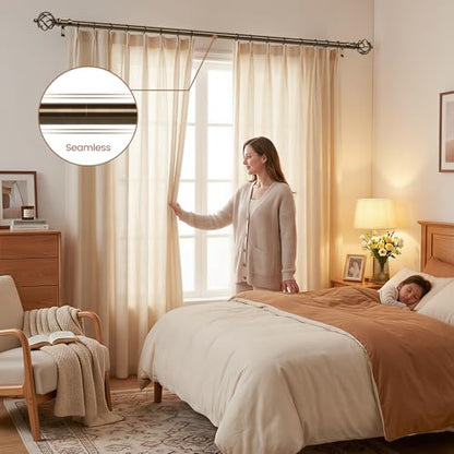 1" Farmhouse Heavy Duty Curtain Rods for Windows,Adjust 18-45",Bronze - color: Antique Bronze, size: 18-45 Inch & 1 Pack