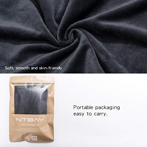 NTBAY Queen Velvet Pillowcases, Set of 2, Zipper,Charcoal Grey - color: Charcoal Grey, size: 30" x 20" (Pack of 2)