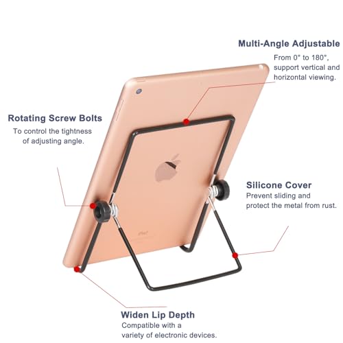 Artliving (2 Pack) Adjustable Iron Display Stand Easel Foldable Tablet Stand Holder,Displays Picure Frames,Photo,Cookbooks,iPad,Art Collection,Black - color: Black