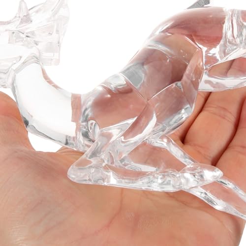 HOMSFOU 2pcs Tabletop Reindeer Decor Christmas Elk Figurines for Holiday Party for Home and Office Decoration Unique Window Display Deer Statues (Pack of 2) - size: 18.50X12.00X4.00CM (Pack of 2)