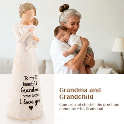 Grandma Gift from Grandson, Grandma Birthday Gifts, Grandma Figurines - color: White-grandma
