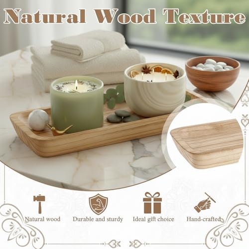 Decorative Wood Dough Bowl, 16" Wooden Dough Bowl for Home Decor Long Narrow Wooden Tray Wood Bowl for Table Centerpiece Decorations