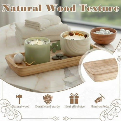 Decorative Wood Dough Bowl, 16" Wooden Dough Bowl for Home Decor Long Narrow Wooden Tray Wood Bowl for Table Centerpiece Decorations
