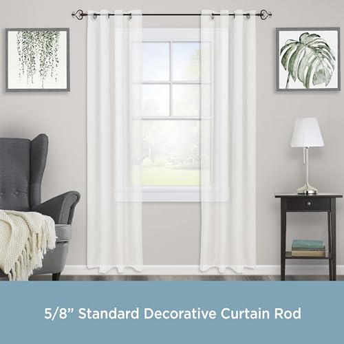 Kenney Serena Window Curtain Rod, 28-48", Chocolate Brown - size: 28-48"