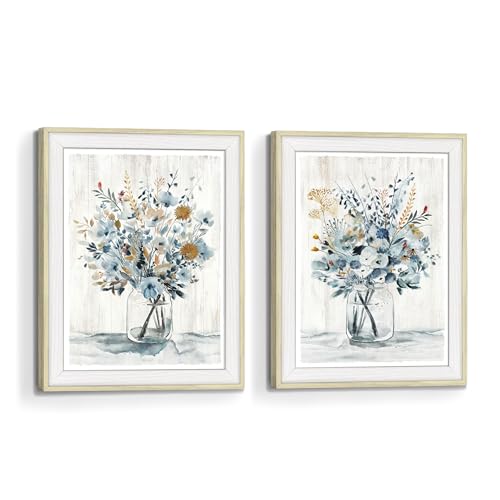 액자 꽃 벽 아트 그림: 꽃무늬 프린트 수채화 꽃다발 야생화 그림 수직 식물 삽화 장식 거실 침실 욕실 - color: 플라워 05, size: 8"x10"x2Pcs