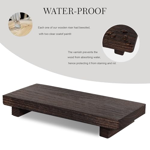 Wood Bathroom Tray Farmhouse Decor Kitchen Soap Holder, 10"x4.5" Drak Brown - color: Dark Brown, size: 10" x 4.5" x 1.6"