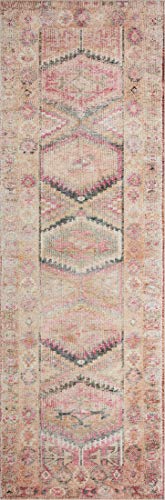 Loloi Layla Pink/Lagoon 2'-6" x 9'-6" Runner Rug - color: Pink / Lagoon, size: 2'6" x 9'6" (Rectangular)