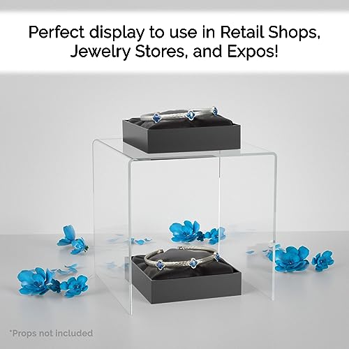 Marketing Holders 2 Pack Lucite Riser Showcase Stand 7" Platform Pedestal One Piece Reusable Fixture for Counter or Tabletops Clear Acrylic Retail Store Products - size: 7"W x 7"H