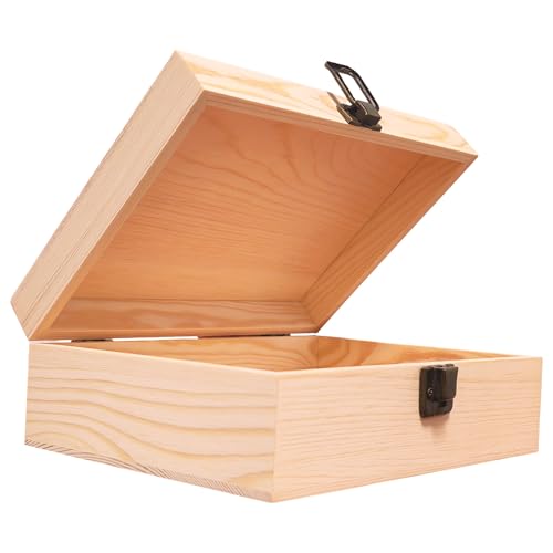 Wooden Box 8.26x6x3 Small Natural Craft Storage Jewelry Keepsake Gift Box