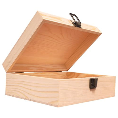 Wooden Box 8.26x6x3 Small Natural Craft Storage Jewelry Keepsake Gift Box