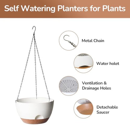 Hanging Planter, 12 Inch, White - color: White, size: 12 Inch