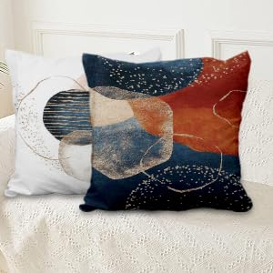 Abstract Boho Pillow Covers Modern Art Linen 16x16 Set of 4 - color: Abstract 1, size: 16" x 16" (Pack of 4)