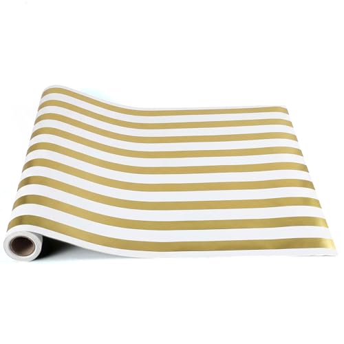 AmazingSpark Striped Table Runner Roll,Gold,25' Long X 16" Wide - color: Gold, size: 25' Long X 16" Wide