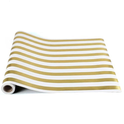 AmazingSpark Striped Table Runner Roll,Gold,25' Long X 16" Wide - color: Gold, size: 25' Long X 16" Wide