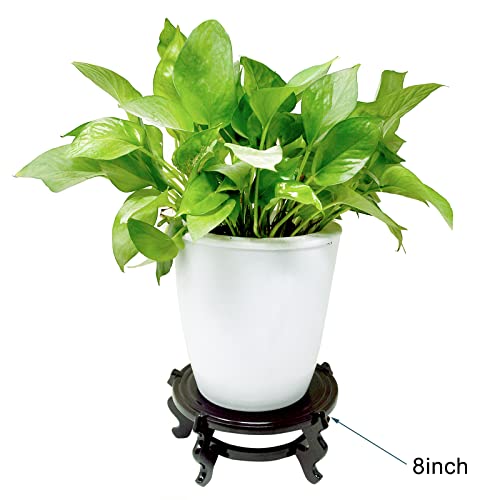 Feng Shui Chinese Wooden Fishbowl Planter Display Stand (4 Inch)