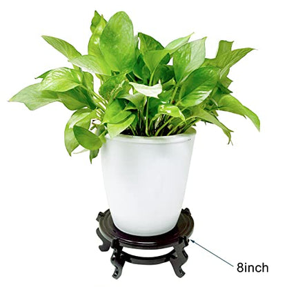 Feng Shui Chinese Wooden Fishbowl Planter Display Stand (4 Inch)