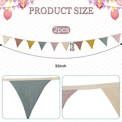 Oudain 2 Pcs Pennant Banner Flags Nursery Garland Triangle, Rainbow Color - color: Rainbow Color