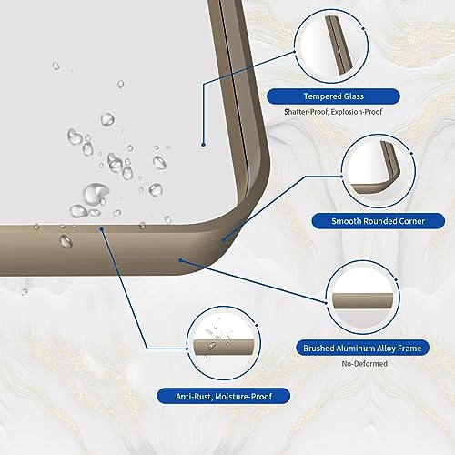 WEER Bathroom Vanity Mirror Bronze 48X36 Inch - color: Bronze, size: 48"L x 36"W