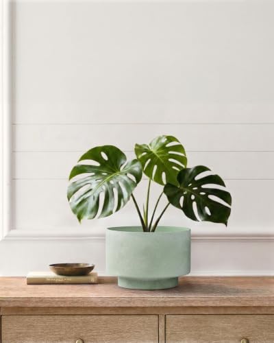 Succulent Pots, 8"+6" Plant Pots, Ceramic Planters for Indoor Plants - color: Green