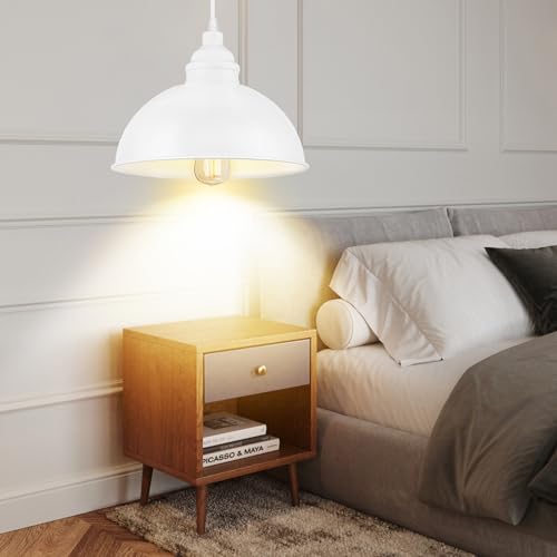 Plug in Pendant Light, 15FT Hanging Lights with Plug in Cord - color: Large white