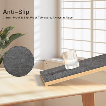 DOLOPL Placemats Set of 4, Reversible Faux Leather Place Mats, Charcoal - color: Charcoal, size: Set of 4