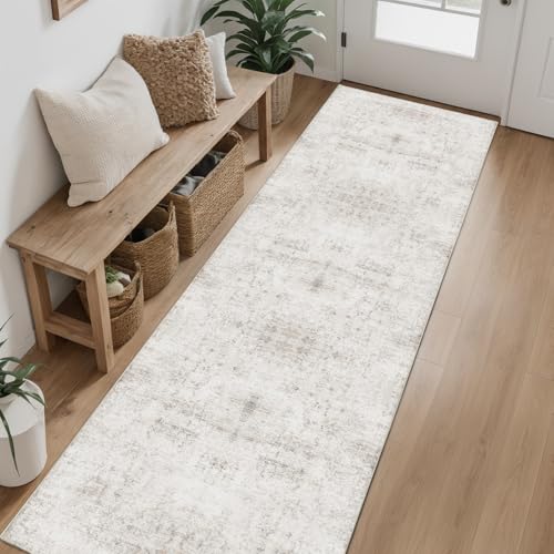 Hallway Runner Rug 2x8 Washable Area Rugs, Beige - color: Beige, size: 2' x 8'