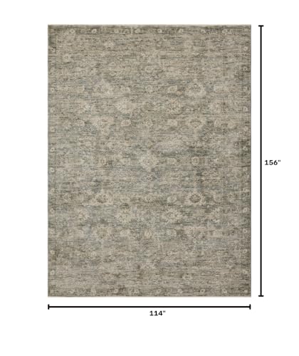 Loloi Magnolia Home Junie Lagoon/Natural 9'-6" x 13' Area Rug - color: Lagoon / Natural, size: 9'6" x 13' (Rectangular)