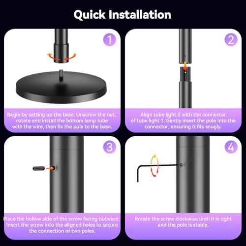 RGB LED Corner Floor Lamp, Music Sync, App Remote, Ambient Lighting