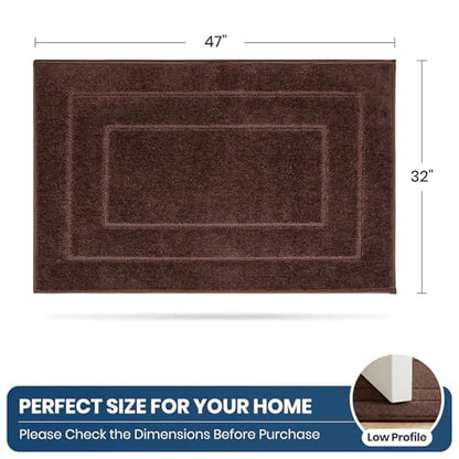 PURRUGS Kitchen Rug, Kitchen Mat, 32" x 47", Brown - color: Brown, size: 32" X 47"