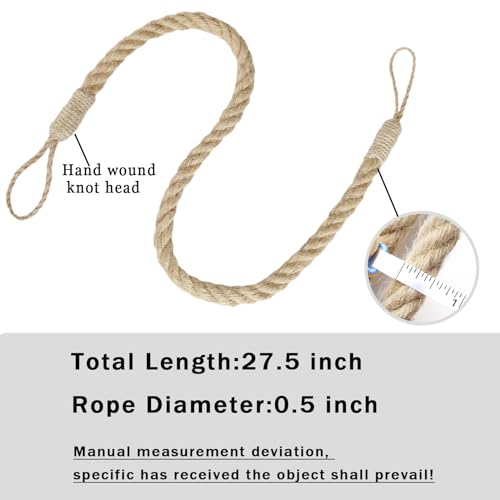 BEL AVENIR Jute Curtain Tiebacks Ropes Tie-Backs, Handmade Curtain Holdbacks Bohemian Style Woven TieBacks(Jute,2pack) - color: Jute, size: 2pack