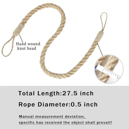 BEL AVENIR Jute Curtain Tiebacks Ropes Tie-Backs, Handmade Curtain Holdbacks Bohemian Style Woven TieBacks(Jute,2pack) - color: Jute, size: 2pack