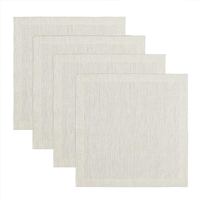 Solino Home 100% 순수 리넨 플레이스 매트 내추럴, 아테나 35.6 x 35.6cm(14 x 14인치), 4개 세트 - color: 01: 라이트 내추럴, size: 14" X 14" (Set of 4)
