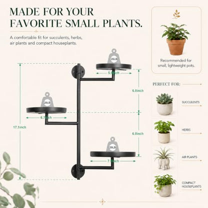 Window Plant Shelf, Wall Mounted Rotating Plant Holder Indoor